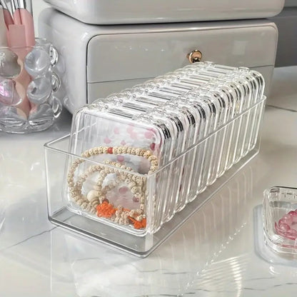 Jewelry Box - Organizer Stackable Clear 13-Piece Transparent Dust-Proof Storage - product detail view 6