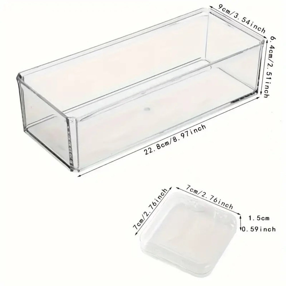 Jewelry Box - Organizer Stackable Clear 13-Piece Transparent Dust-Proof Storage - product detail view 7