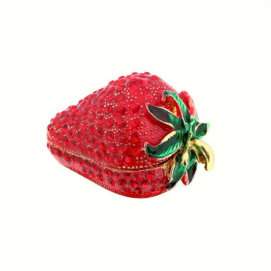 Jewelry Box - Strawberry Red Creative Trinket for Women Ring Holder Cute Novelty Gift - main product view
