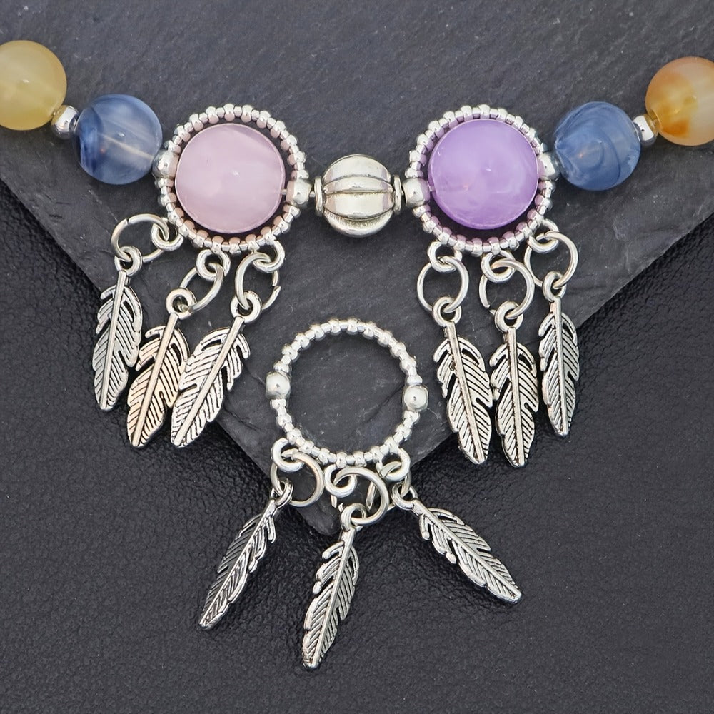 Jewelry Charms - Feather Pendant Bulk 14/42pcs Zinc Alloy Circular Bead Frame Antique - main product view