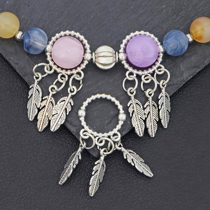Jewelry Charms - Feather Pendant Bulk 14/42pcs Zinc Alloy Circular Bead Frame Antique - main product view