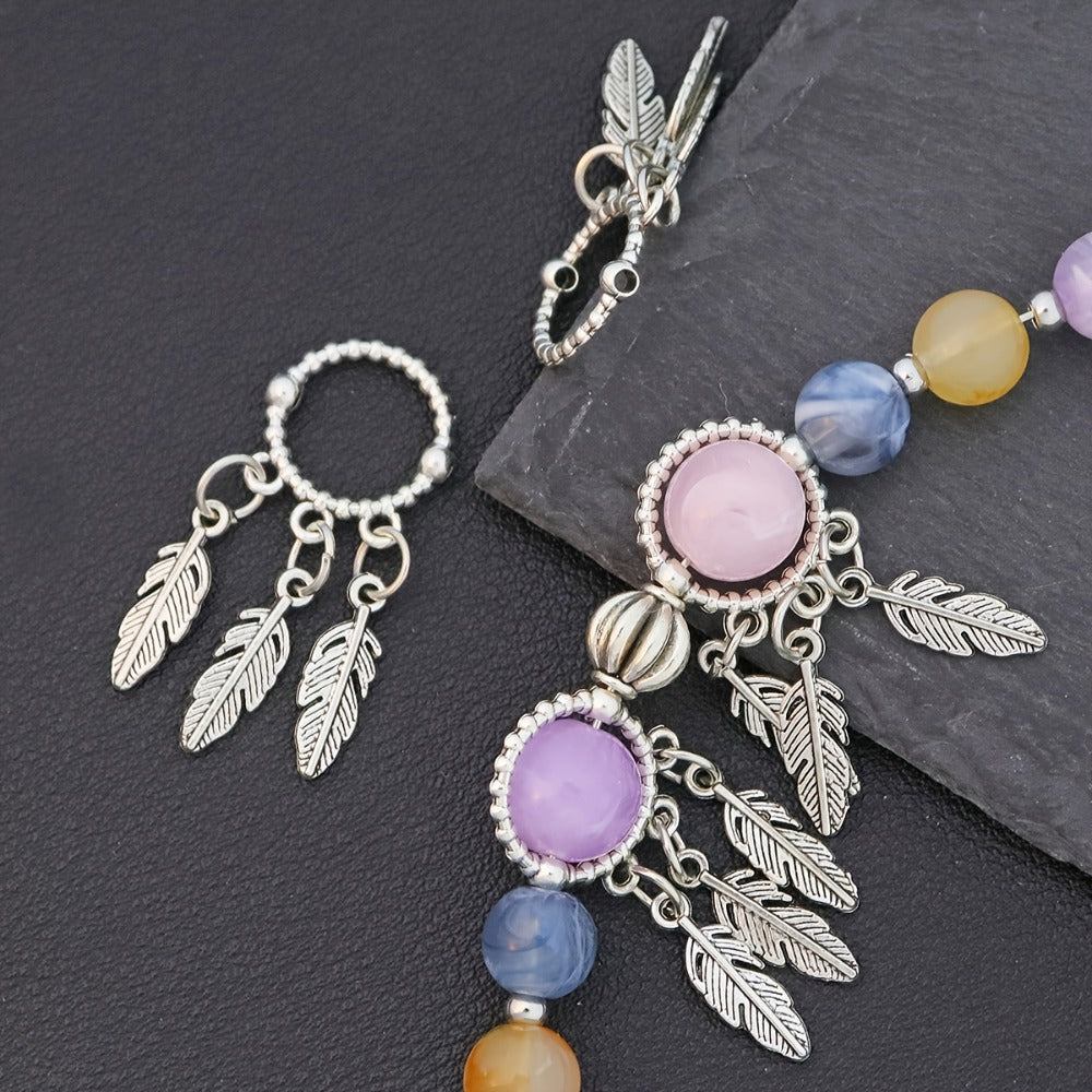 Jewelry Charms - Feather Pendant Bulk 14/42pcs Zinc Alloy Circular Bead Frame Antique - product detail view 6