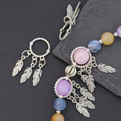 Jewelry Charms - Feather Pendant Bulk 14/42pcs Zinc Alloy Circular Bead Frame Antique - product detail view 6