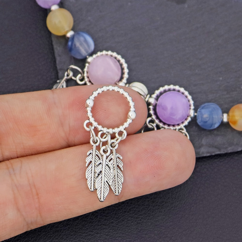 Jewelry Charms - Feather Pendant Bulk 14/42pcs Zinc Alloy Circular Bead Frame Antique - product detail view 7