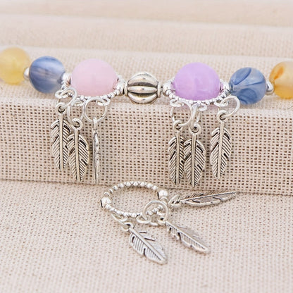Jewelry Charms - Feather Pendant Bulk 14/42pcs Zinc Alloy Circular Bead Frame Antique - product detail view 9