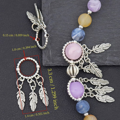Jewelry Charms - Feather Pendant Bulk 14/42pcs Zinc Alloy Circular Bead Frame Antique - product detail view 10
