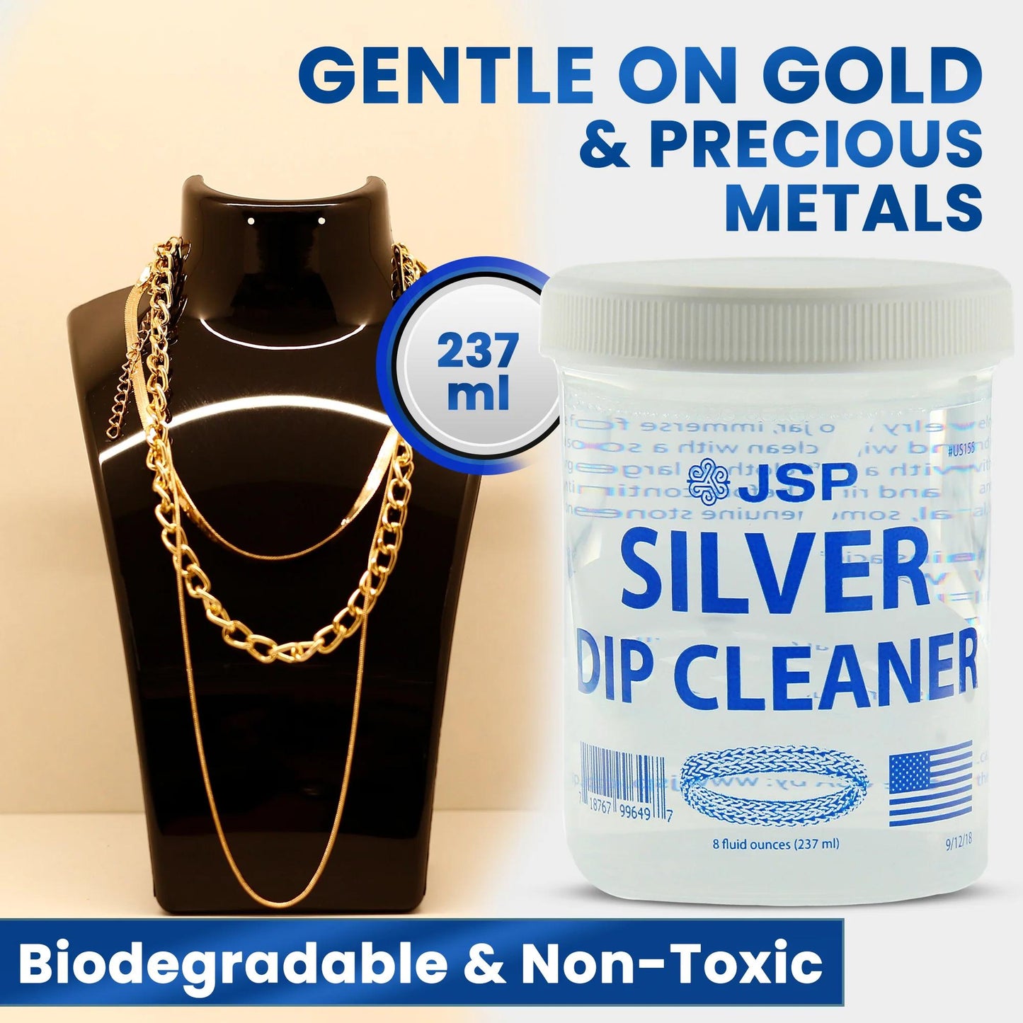 Jewelry Cleaner - Sterling Silver Dip 8 fl oz 925 & 999 Silver Tarnish Remover, Non-Abrasive - product detail view 5
