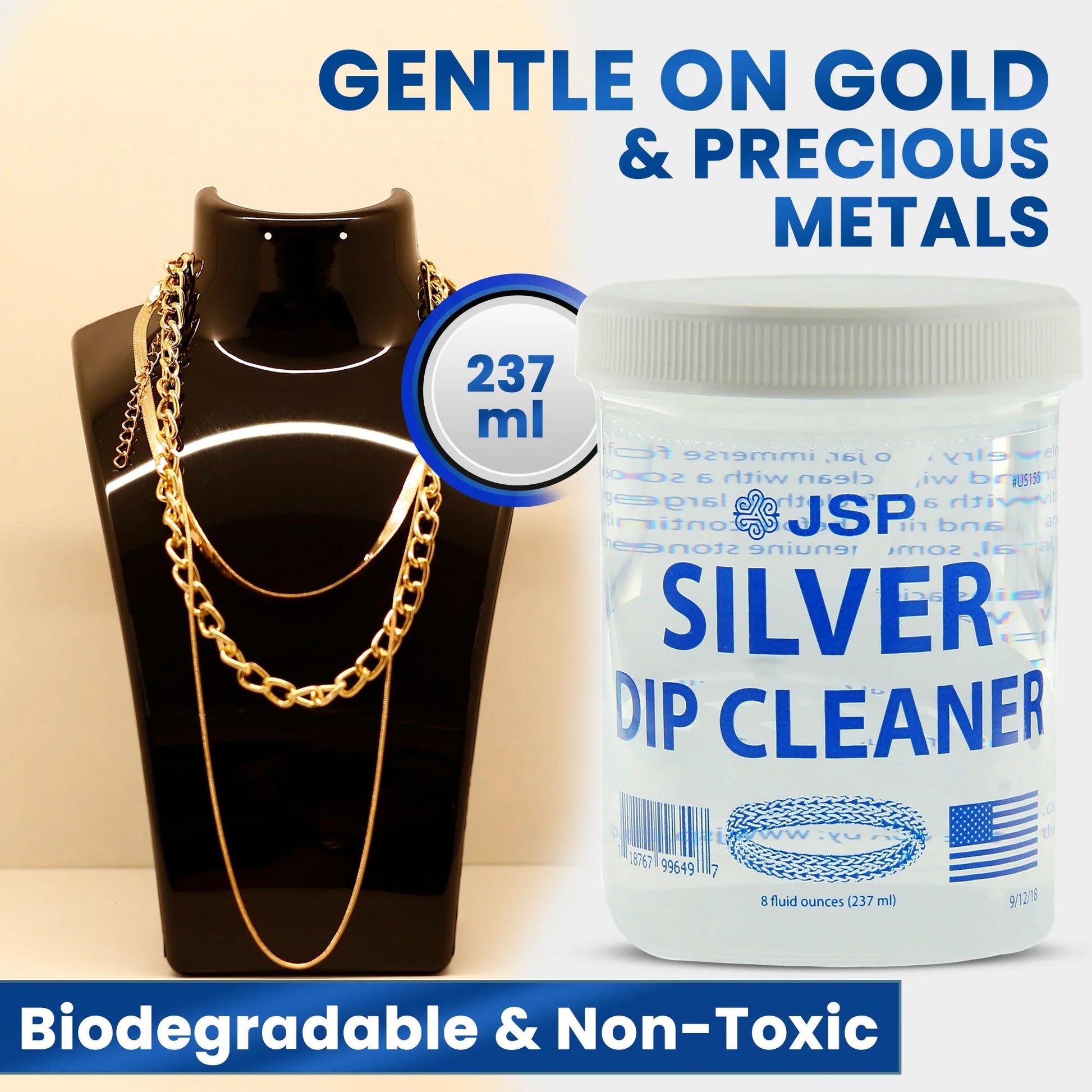 Jewelry Cleaner - Sterling Silver Dip 8 fl oz 925 & 999 Silver Tarnish Remover, Non-Abrasive - product detail view 5