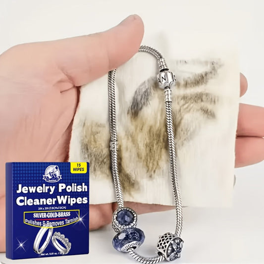 Jewelry Cleaning Cloth - Polishing 15 Wipes Premium Microfiber Sheets for Gold, Silver, Rings - main product view