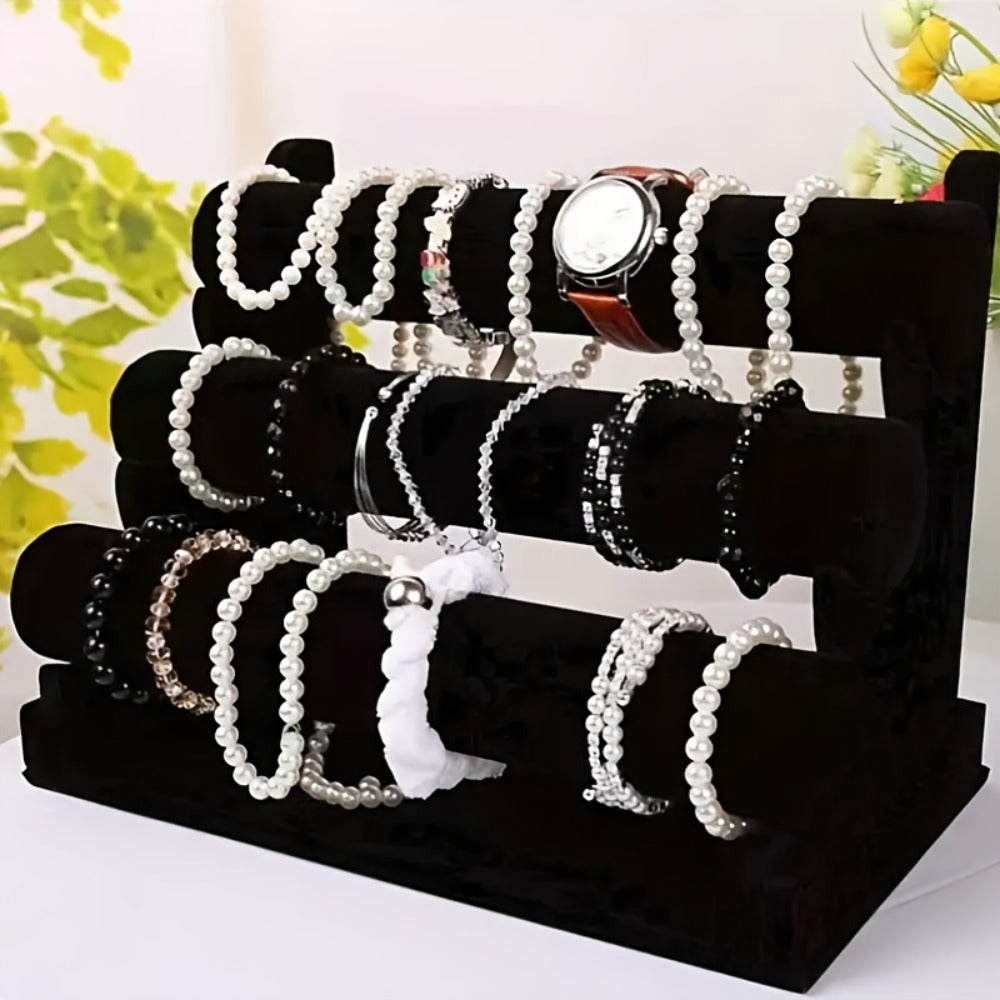 Jewelry Display Stand - 3-Tier Desktop Rack for Watches, Bracelets & Bangles Stylish Home Decor - main product view