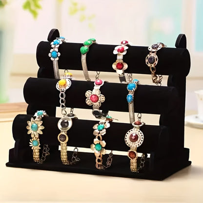 Jewelry Display Stand - 3-Tier Desktop Rack for Watches, Bracelets & Bangles Stylish Home Decor - product detail view 4