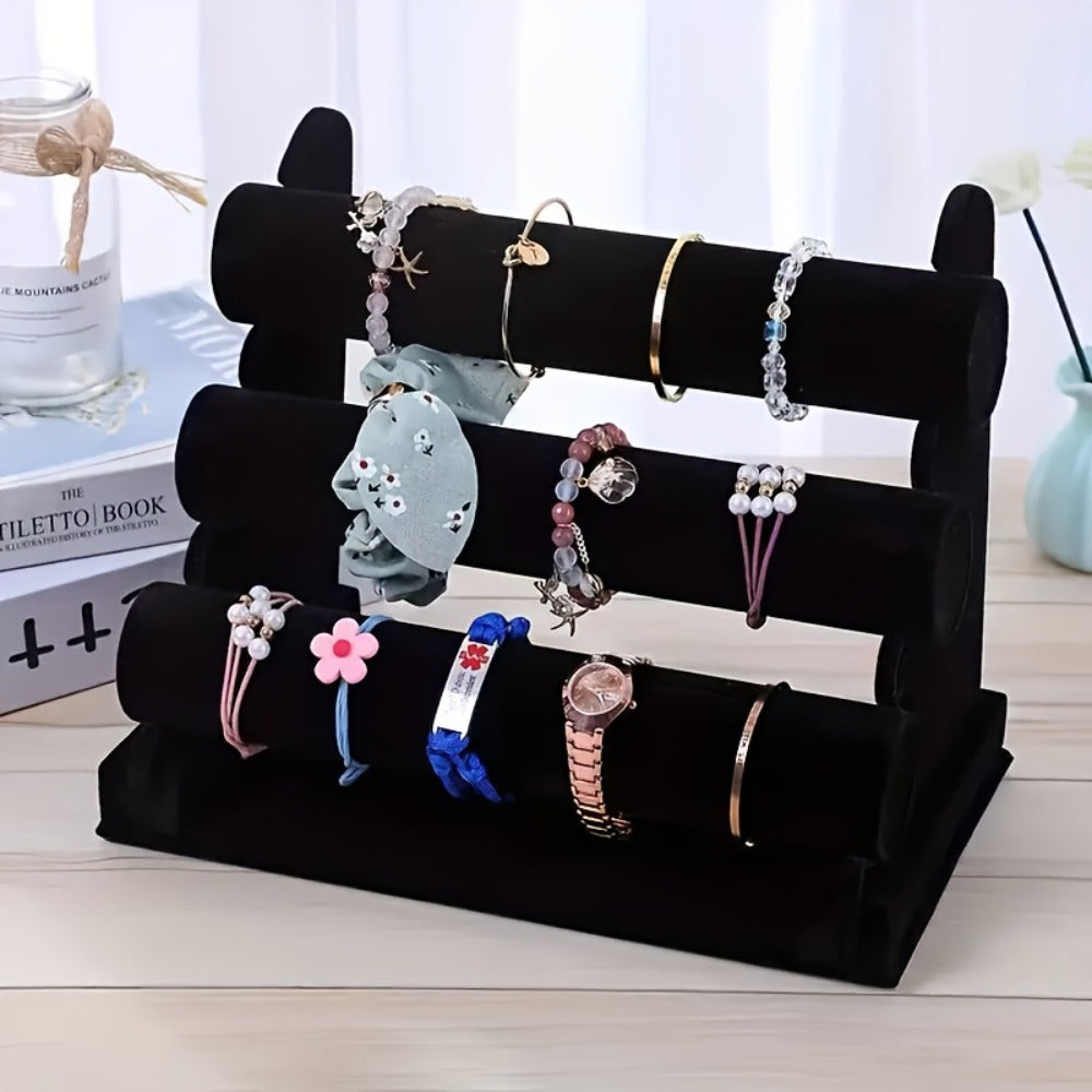 Jewelry Display Stand - 3-Tier Desktop Rack for Watches, Bracelets & Bangles Stylish Home Decor - product detail view 5