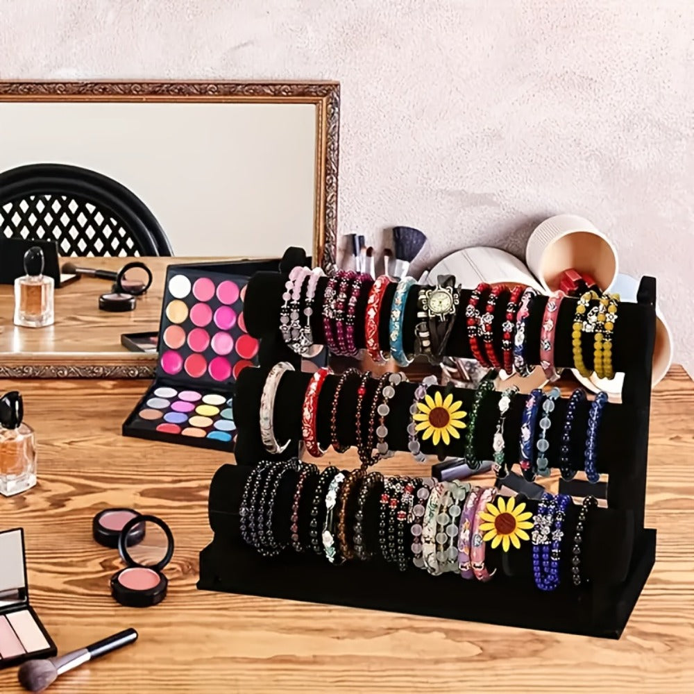 Jewelry Display Stand - 3-Tier Desktop Rack for Watches, Bracelets & Bangles Stylish Home Decor - product detail view 6