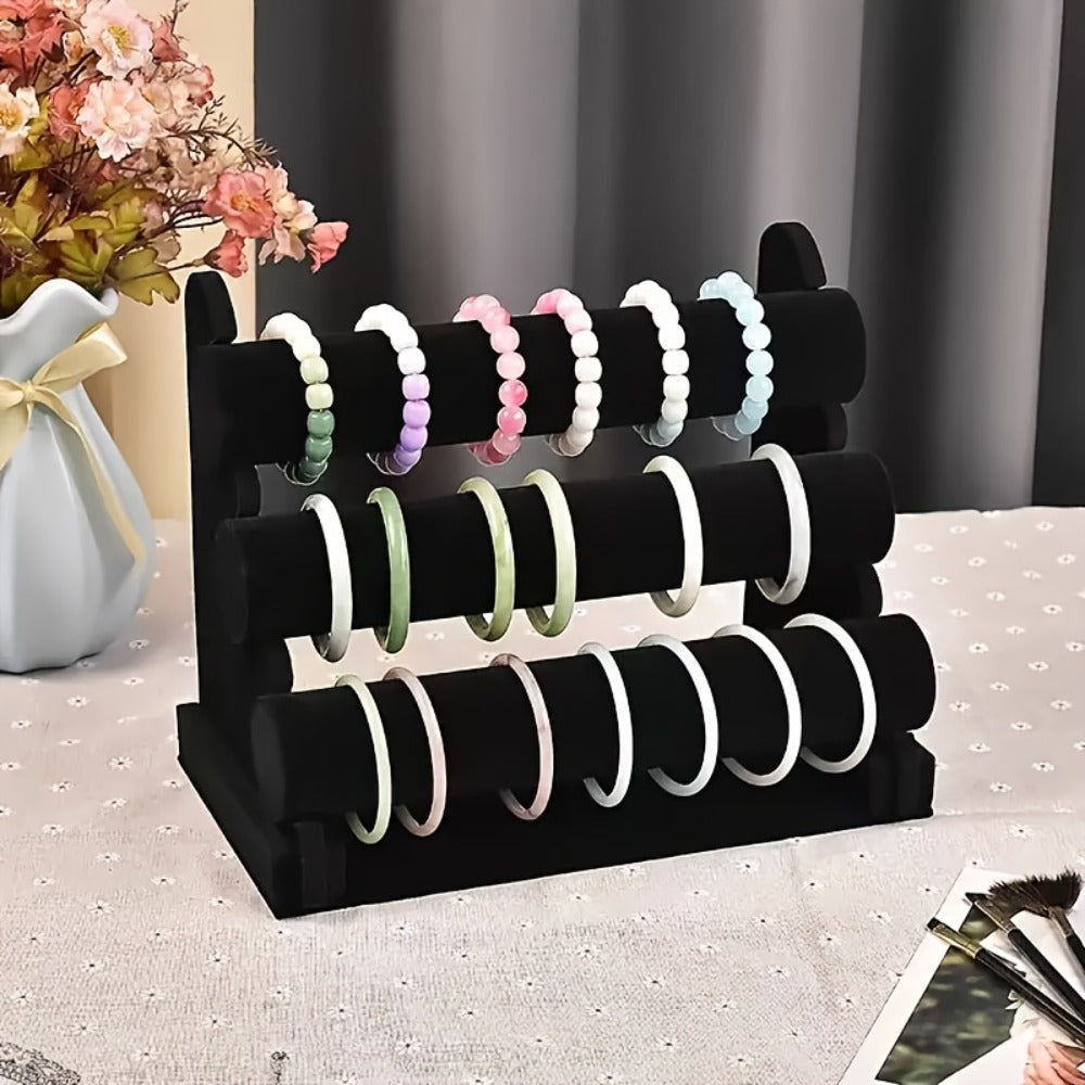 Jewelry Display Stand - 3-Tier Desktop Rack for Watches, Bracelets & Bangles Stylish Home Decor - product detail view 7