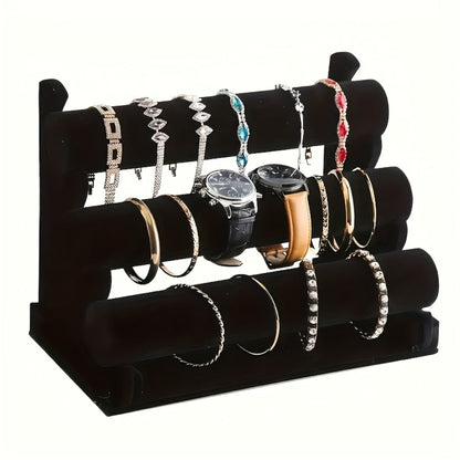 Jewelry Display Stand - 3-Tier Desktop Rack for Watches, Bracelets & Bangles Stylish Home Decor - product detail view 10