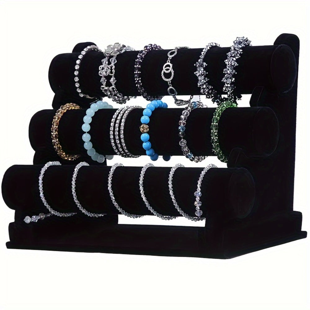 Jewelry Display Stand - 3-Tier Desktop Rack for Watches, Bracelets & Bangles Stylish Home Decor - product detail view 11