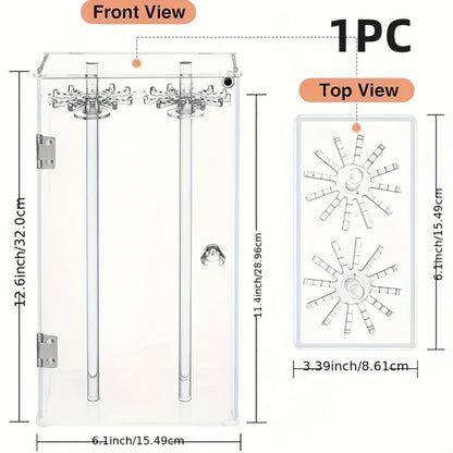 Jewelry Display Stand - Clear Acrylic Dustproof Necklace & Bracelet Organizer with Shelves for - product detail view 4
