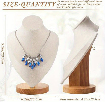 Jewelry Display Stand - Mannequin Neck Portrait Necklace Holder for Home, Boutique & Trade Show - product detail view 17
