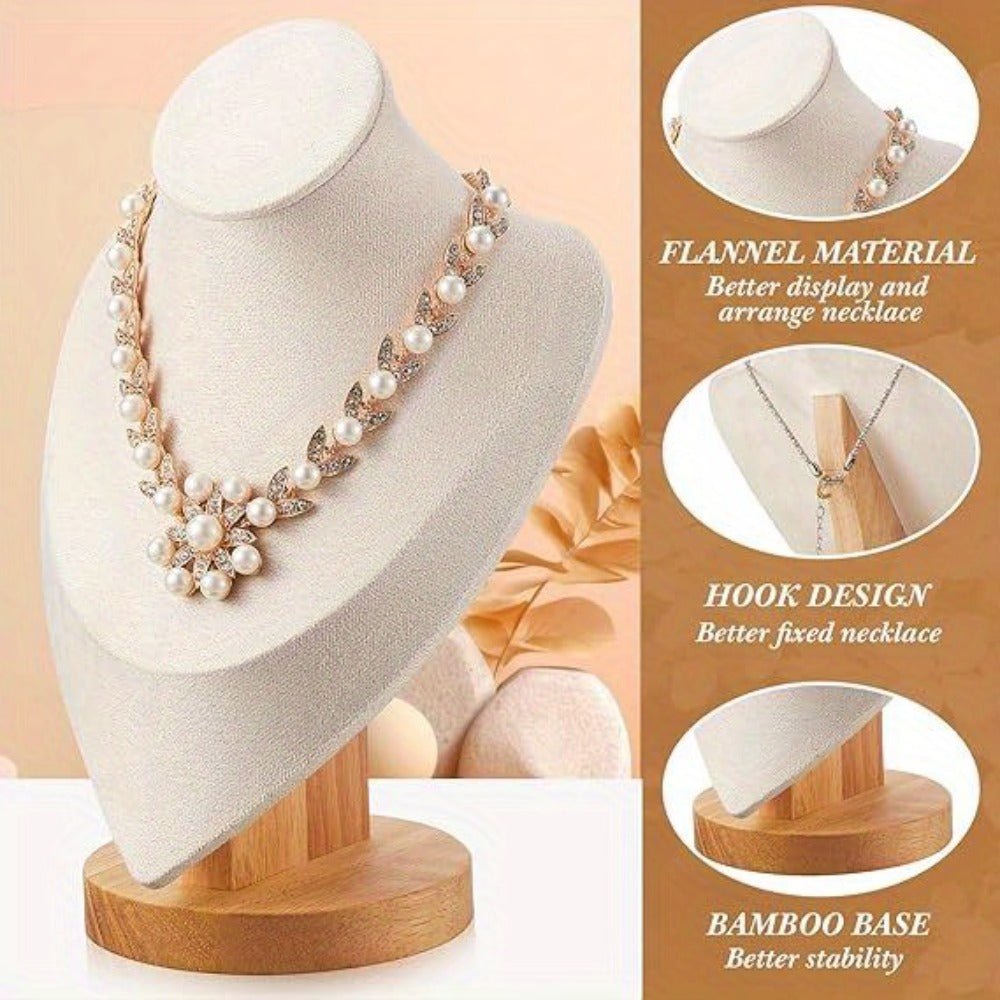Jewelry Display Stand - Mannequin Neck Portrait Necklace Holder for Home, Boutique & Trade Show - product detail view 18