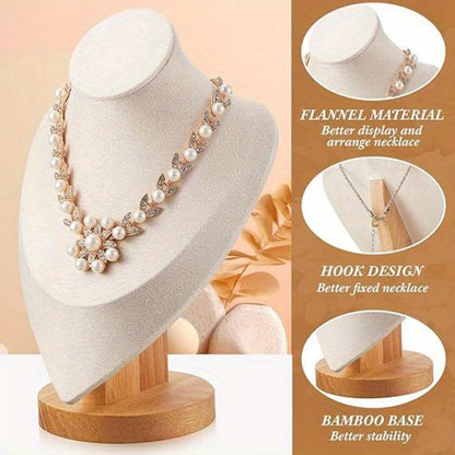 Jewelry Display Stand - Mannequin Neck Portrait Necklace Holder for Home, Boutique & Trade Show - product detail view 18