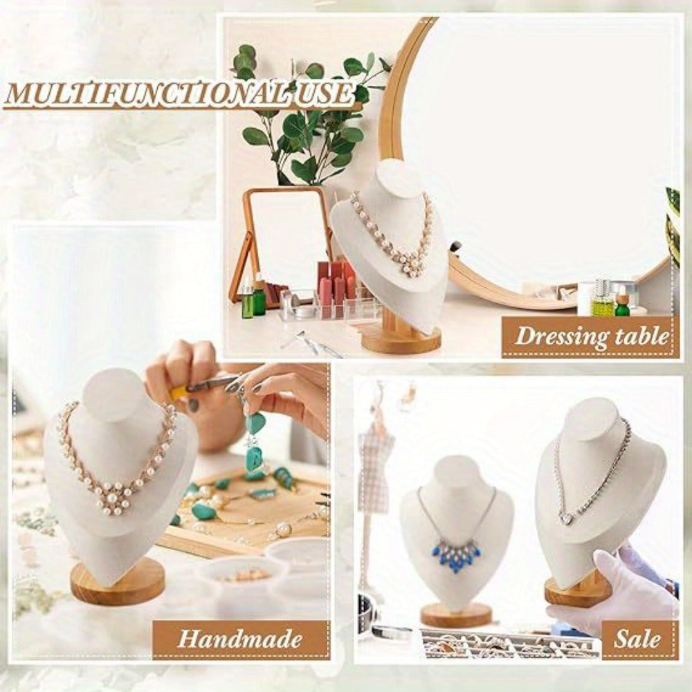 Jewelry Display Stand - Mannequin Neck Portrait Necklace Holder for Home, Boutique & Trade Show - product detail view 19