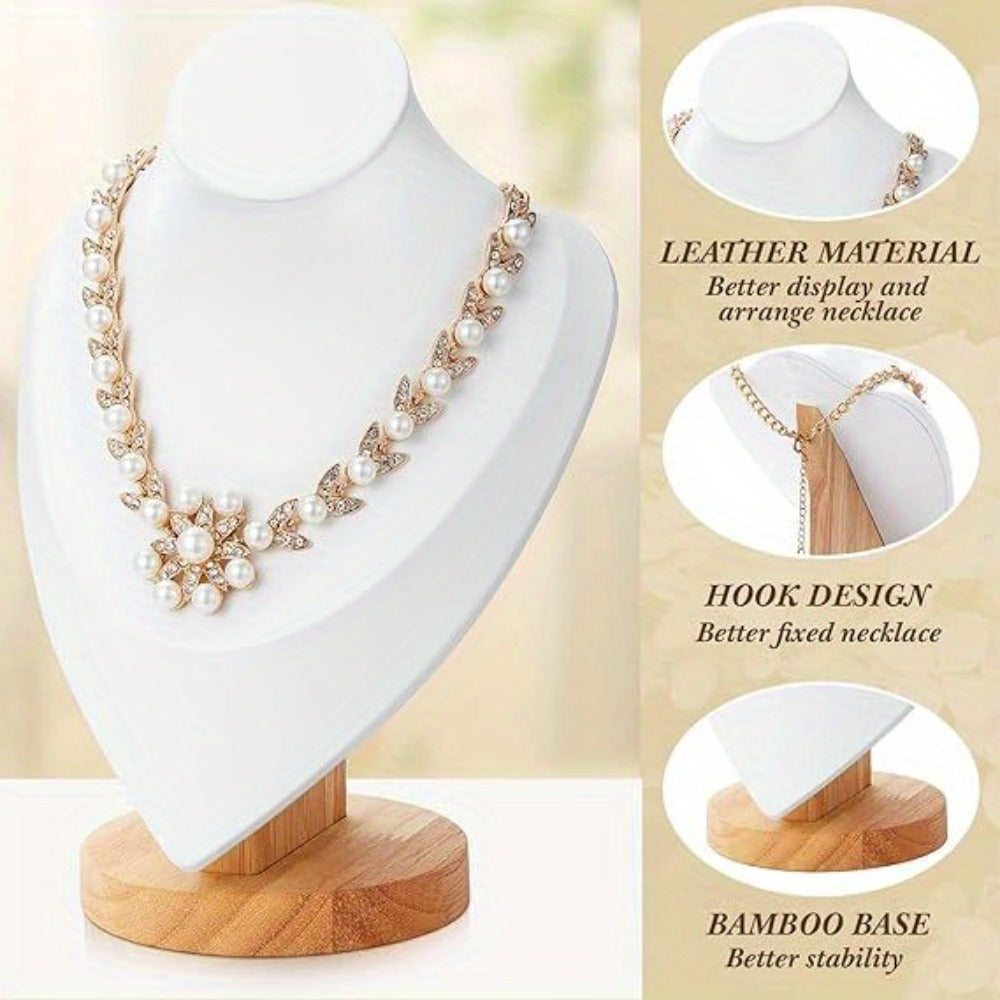 Jewelry Display Stand - Mannequin Neck Portrait Necklace Holder for Home, Boutique & Trade Show - product detail view 20
