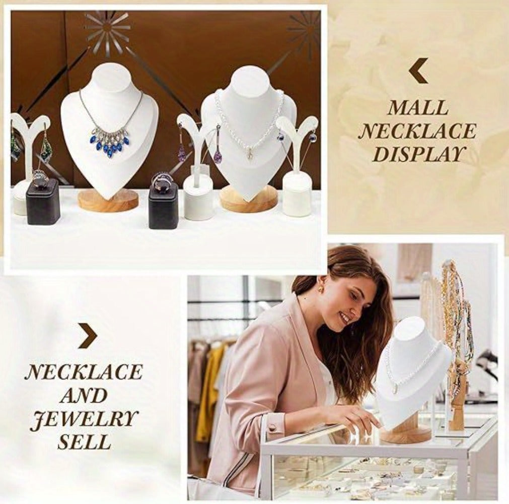 Jewelry Display Stand - Mannequin Neck Portrait Necklace Holder for Home, Boutique & Trade Show - product detail view 21