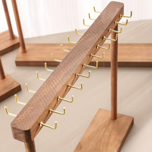 Jewelry Display Stand - Necklace Multi-Hook Rustic Rack Tabletop Organizer for Home, Boutique & - main product view