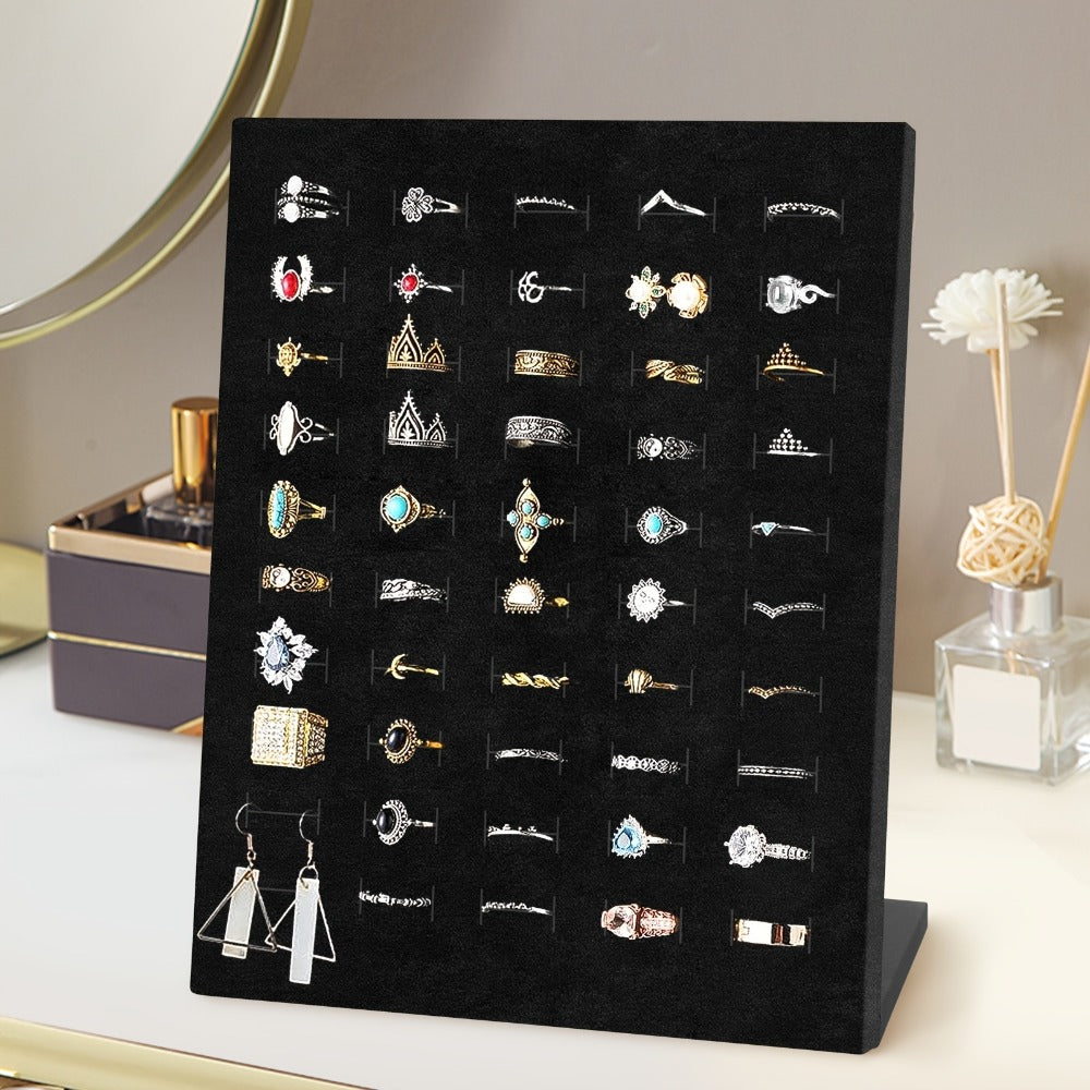 Jewelry Display Stand - Ring 50 Slot Tray with Slope Design Earring Organizer Tray for Retail - main product view