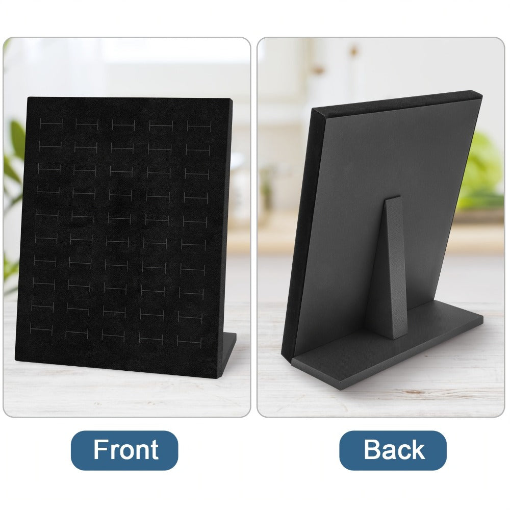 Jewelry Display Stand - Ring 50 Slot Tray with Slope Design Earring Organizer Tray for Retail - product detail view 4