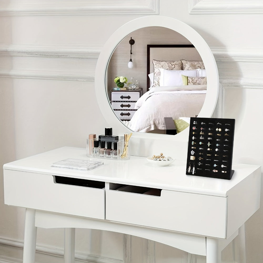 Jewelry Display Stand - Ring 50 Slot Tray with Slope Design Earring Organizer Tray for Retail - product detail view 6