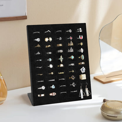Jewelry Display Stand - Ring 50 Slot Tray with Slope Design Earring Organizer Tray for Retail - product detail view 7