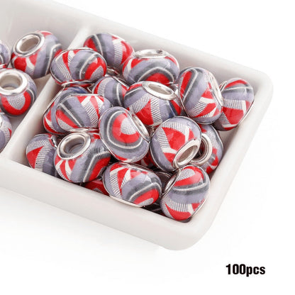 Jewelry Making Beads - Acrylic Flower 100pcs 14mm Colorful Printed Flat Round Large Hole for - product detail view 5
