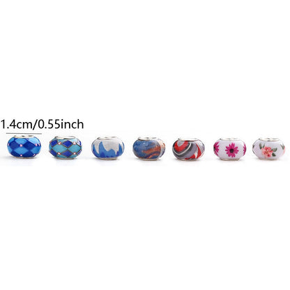Jewelry Making Beads - Acrylic Flower 100pcs 14mm Colorful Printed Flat Round Large Hole for - product detail view 6