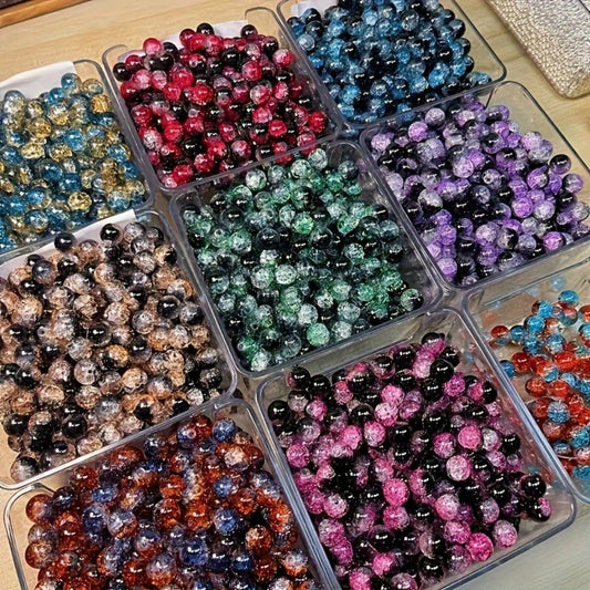 Jewelry Making Beads - Crackle Stone 399 Pcs Set 10mm Assorted Multicolor Round for , Bracelets - product detail view 2
