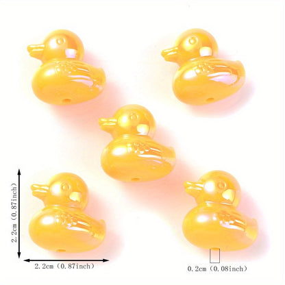 Jewelry Making Beads - Focal for Pens 30pcs 3D Duck Acrylic Bulk for Beadable Pens, Keychains - product detail view 2