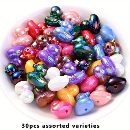 Jewelry Making Beads - Focal for Pens 30pcs 3D Duck Acrylic Bulk for Beadable Pens, Keychains - product detail view 3