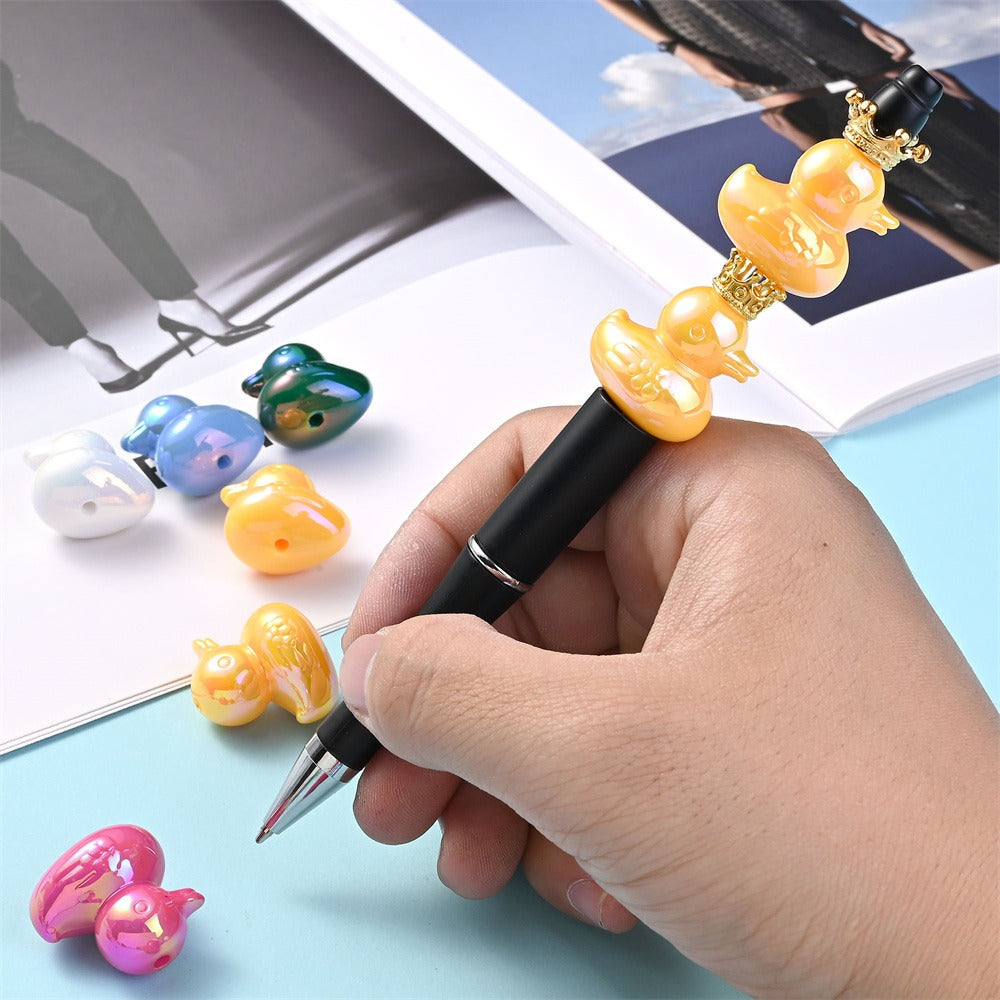 Jewelry Making Beads - Focal for Pens 30pcs 3D Duck Acrylic Bulk for Beadable Pens, Keychains - product detail view 4