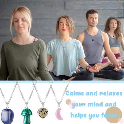 Jewelry Making Beads - Natural Stone Charms Bulk Set 50pcs Irregular Stone Pendants, Moon & - product detail view 3