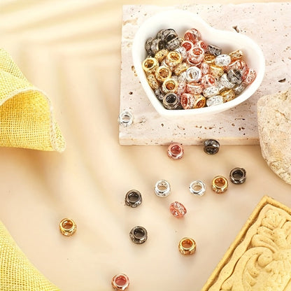 Jewelry Making Beads - Rhinestone Spacer Large Hole 40pcs 10mm Gold & Silver Rondelle Crystal for - product detail view 3