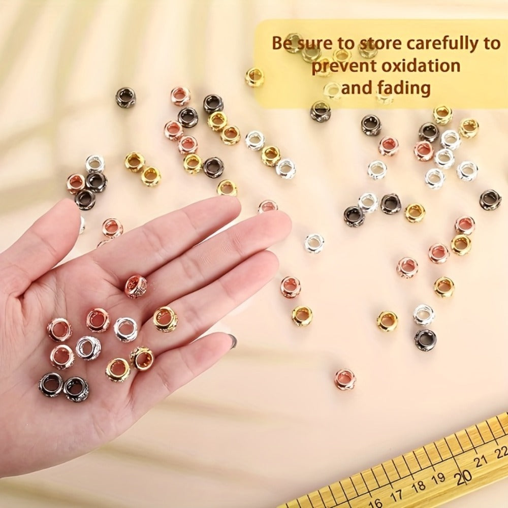 Jewelry Making Beads - Rhinestone Spacer Large Hole 40pcs 10mm Gold & Silver Rondelle Crystal for - product detail view 5