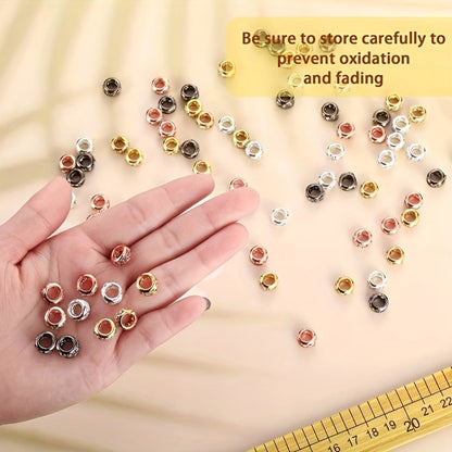 Jewelry Making Beads - Rhinestone Spacer Large Hole 40pcs 10mm Gold & Silver Rondelle Crystal for - product detail view 5