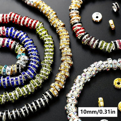 Jewelry Making Beads - Rondelle Spacer 500pcs Mixed Color White AB Iron Round 4mm 6mm 8mm 10mm - product detail view 9