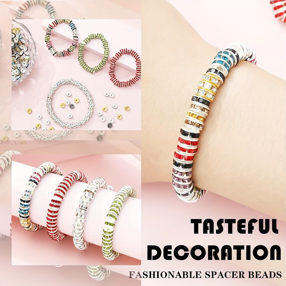 Jewelry Making Beads - Rondelle Spacer 500pcs Mixed Color White AB Iron Round 4mm 6mm 8mm 10mm - product detail view 18
