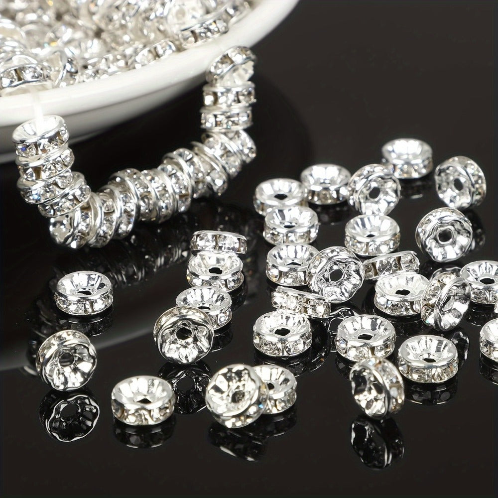 Jewelry Making Beads - Rondelle Spacer 500pcs Mixed Color White AB Iron Round 4mm 6mm 8mm 10mm - product detail view 20