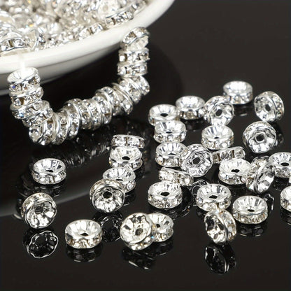 Jewelry Making Beads - Rondelle Spacer 500pcs Mixed Color White AB Iron Round 4mm 6mm 8mm 10mm - product detail view 20