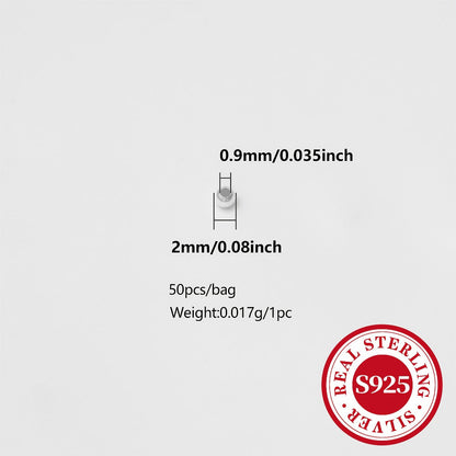 Jewelry Making Beads - S925 Sterling Silver Round 50pcs Loose Polished Spacer 2mm 2.5mm 3mm 4mm - product detail view 5