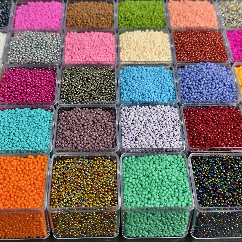 Jewelry Making Beads - Seed 18800pcs 30 Colors 1.8mm Czech Resin Round Spacer Mixed Pack for DIY - product detail view 4