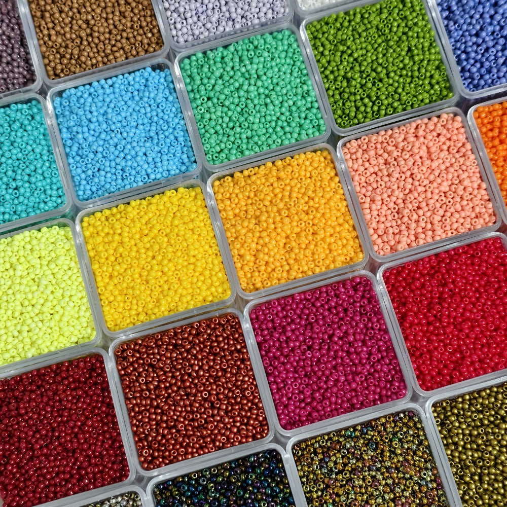 Jewelry Making Beads - Seed 18800pcs 30 Colors 1.8mm Czech Resin Round Spacer Mixed Pack for DIY - product detail view 5
