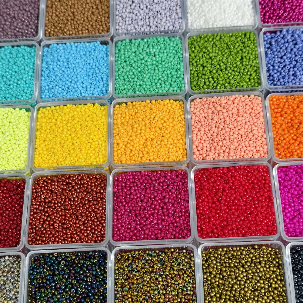 Jewelry Making Beads - Seed 18800pcs 30 Colors 1.8mm Czech Resin Round Spacer Mixed Pack for DIY - product detail view 10